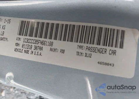 2015 Chrysler 200 C из США, поврежденный, VIN 1C3CCCCB5FN661168